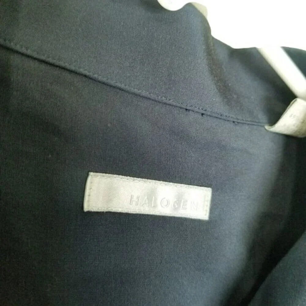 Halogen‎ Mens dress shirt button down Navy Blue EUC 17.5 XL
